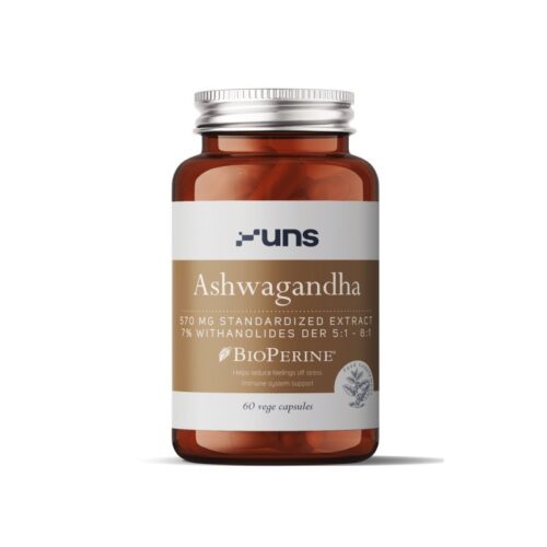 UNS ASHWAGANDHA EKSTRAKT (570MG) + BIOPERIIN, 60 KAPSLIT / TOIDULISAND