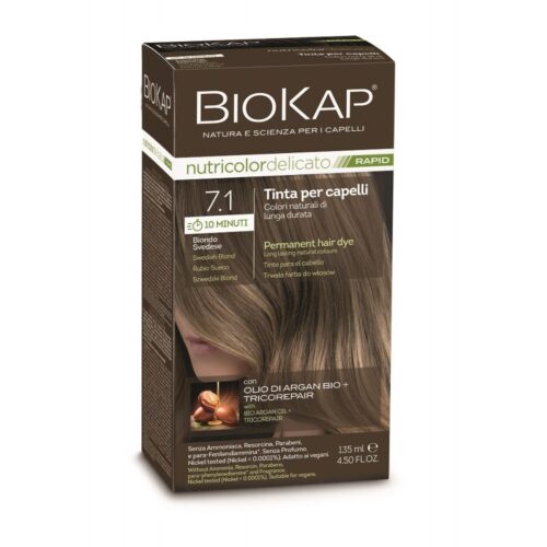BIOKAP NUTRICOLOR DELICATO RAPID 7.1 / ROOTSI BLOND / KIIR-PÜSIVÄRV