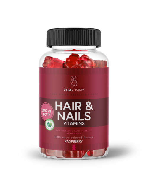 VitaYummy Hair & Nails Vitamins Raspberry 60 tk