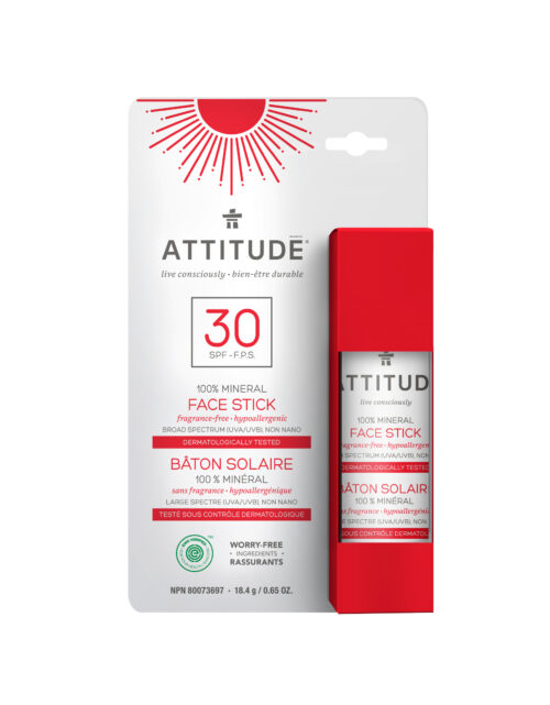 Attitude 100% Mineral Face Stick SPF30 Fragrance Free 18,4 g