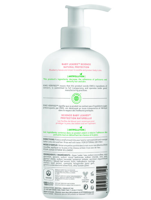 Attitude Baby Leaves 2in1 Shampoo & Body Wash Pear Nectar 473 ml - Image 2