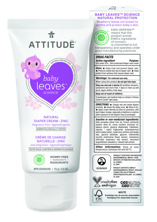 Attitude Baby Leaves Diaper Zinc Cream 75 ml - Image 3