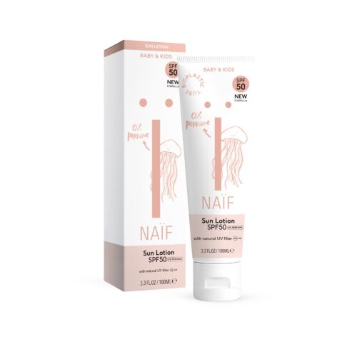 NAÏF looduslik päikesekaitsepiim beebidele ja lastele SPF50, lõhnatu 100ml
