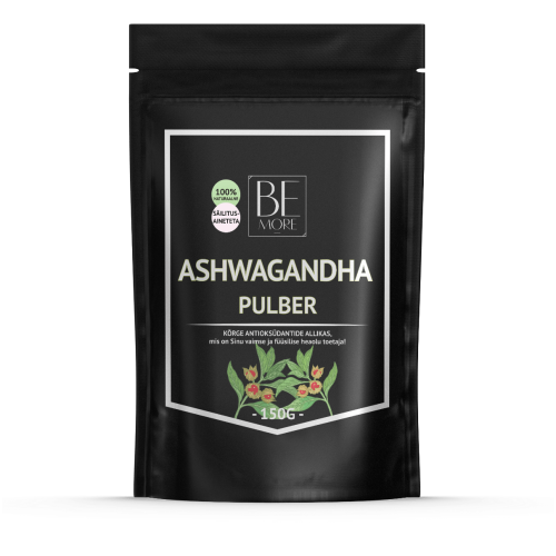 Be More Ashwagandha pulber 150g – looduslik adaptogeen stressi ja une toetuseks