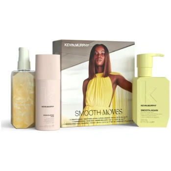 Kevin Murphy SMOOTH MOVES komplekt – siledust andev juuksehoolduskomplekt kolme tootega: SMOOTH.AGAIN, SHIMMER.SHINE ja SESSION.SPRAY FLEX