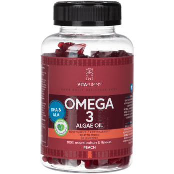 VitaYummy Omega 3 virsikumaitseline toidulisand kummikarudena – 60 tk purk