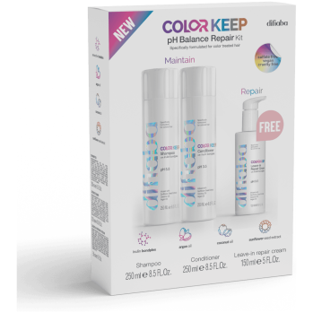 DIFIABA Color Keep komplekt värvitud juustele – šampoon, palsam, taastav kreem